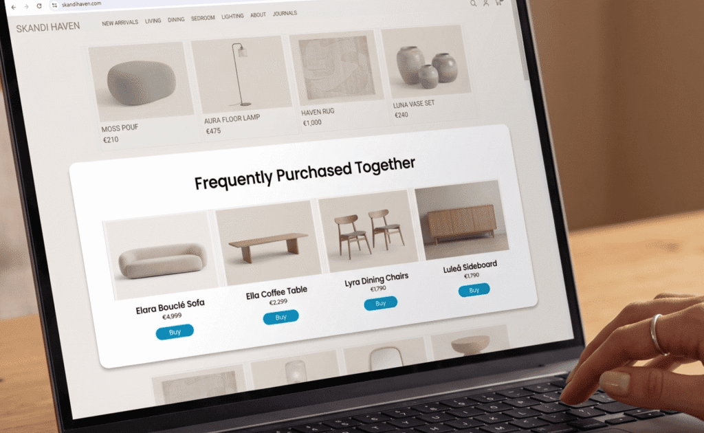 A "frequently purchased together" module as part of ecommerce product discovery