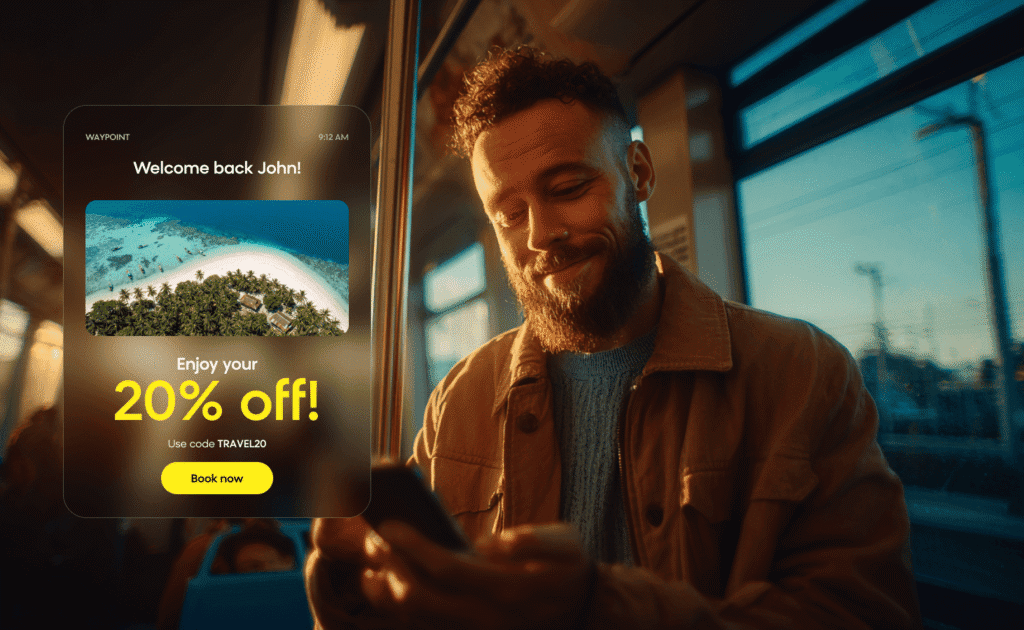 Traveler getting a discount as a result of email marketing segmentation
