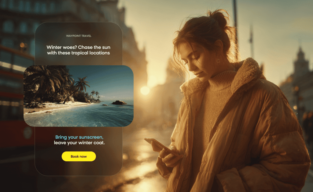 Traveler receiving certain email offer due to geographic segmentation