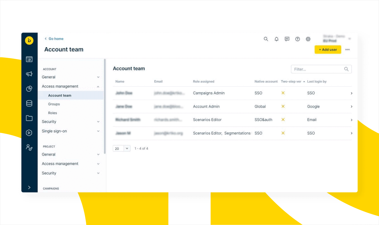 App users management in Bloomreach Engagement