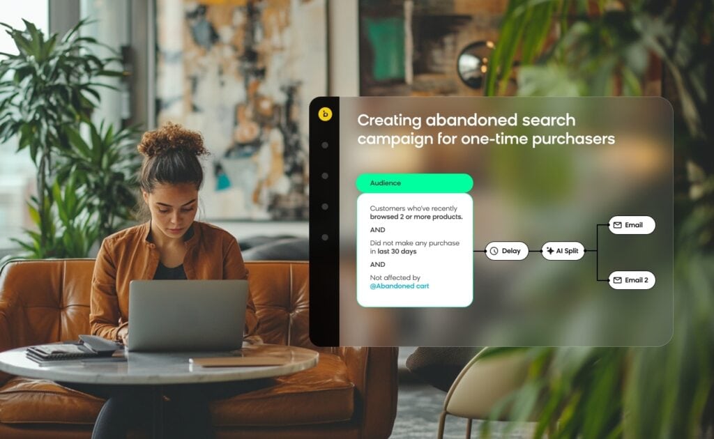 AI agent autonomously creating an abandoned search email campaign 