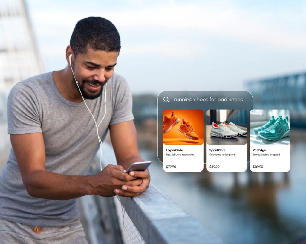 Customer Using AI Search to Find Shoes for Bad Knees