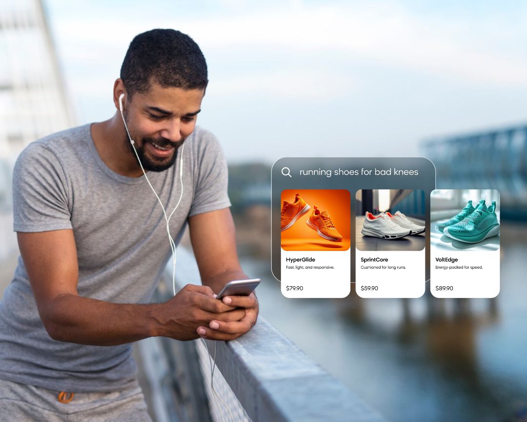 Customer Using AI Search to Find Shoes for Bad Knees