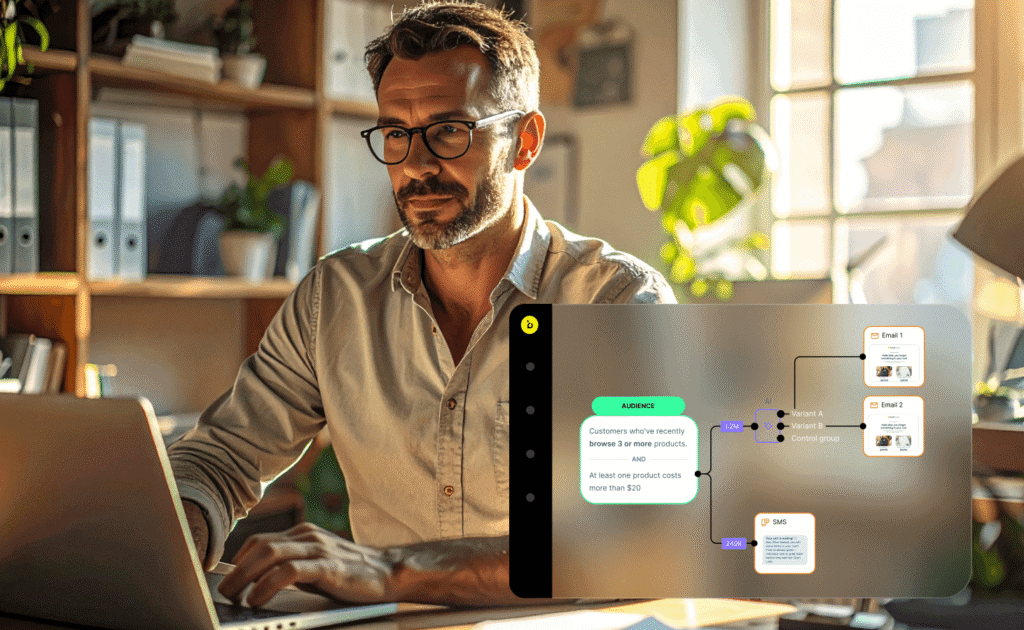 A marketers using autonomous marketing agents to streamline the marketing campaign building process.