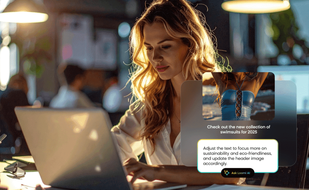 A marketer using agentic orchestration to build, edit, and optimize a marketing campaign, relying on AI prompts instead of complicated workflows.