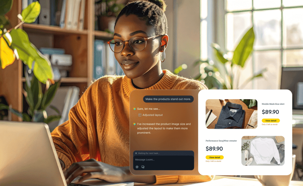A marketer interacting with agentic AI to fine-tune a marketing campaign.