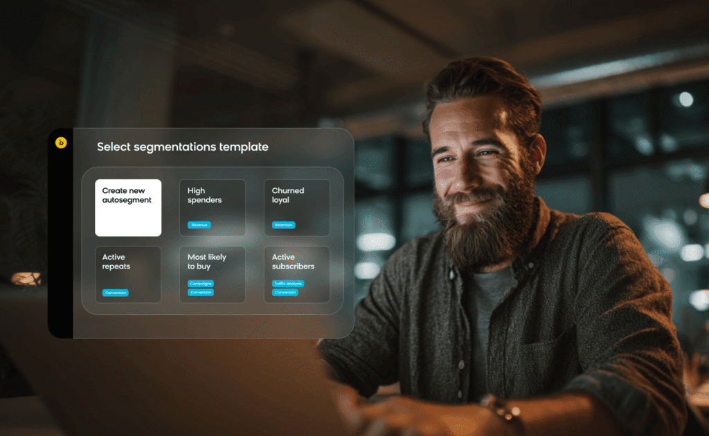Marketer using Bloomreach's AutoSegments feature to create targeted audiences