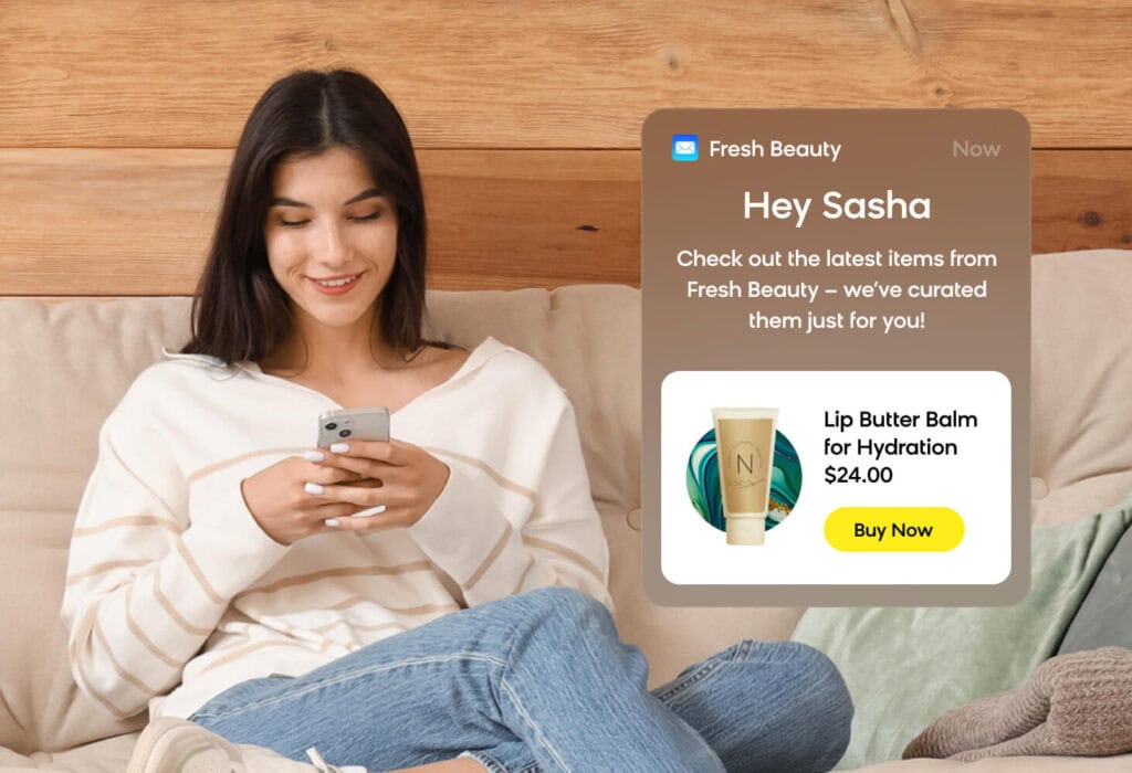 Shopper receiving a personalized email as part of a multi-wave automation campaign