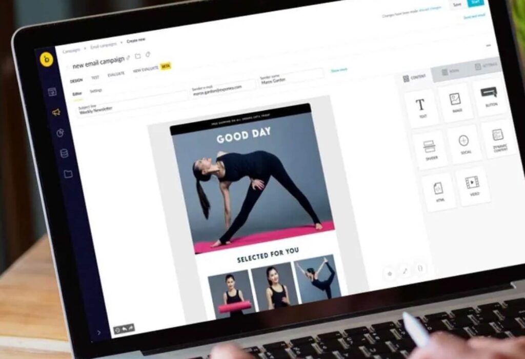 Marketer using Bloomreach to create an enterprise email
