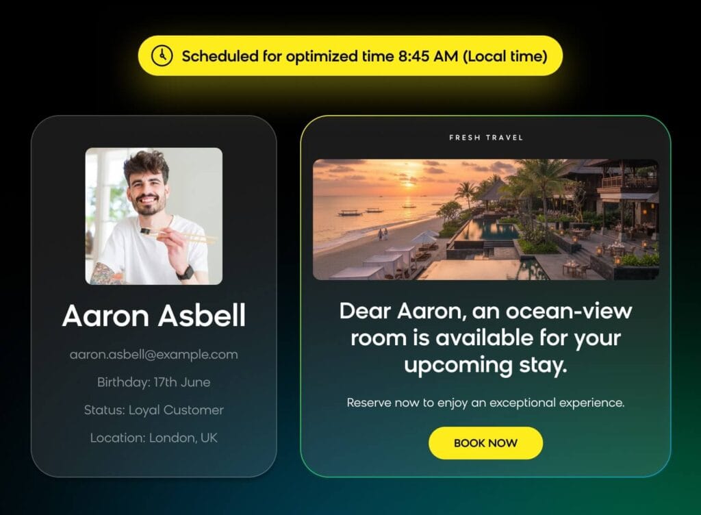 AI in email marketing determining the optimal send time for a specific customer