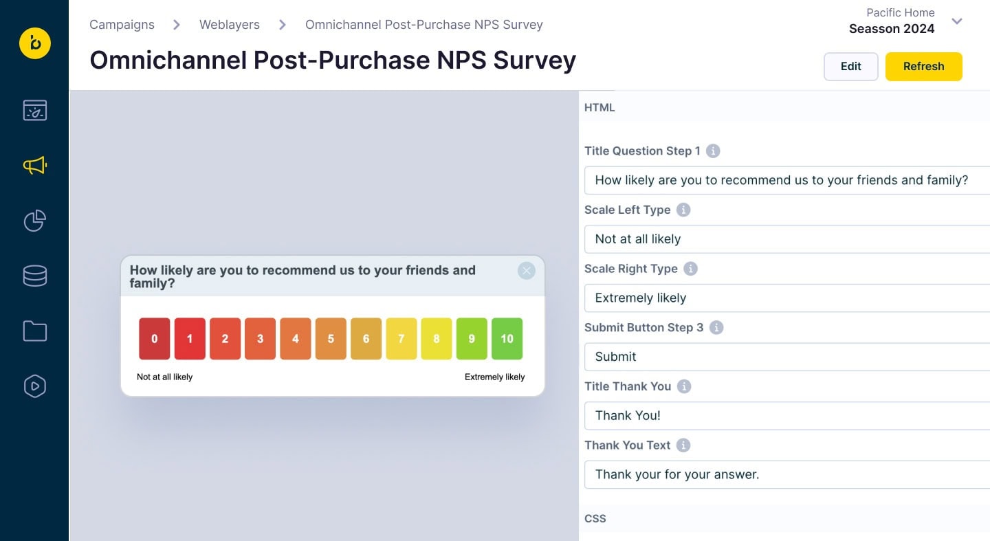Post-Purchase NPS Survey