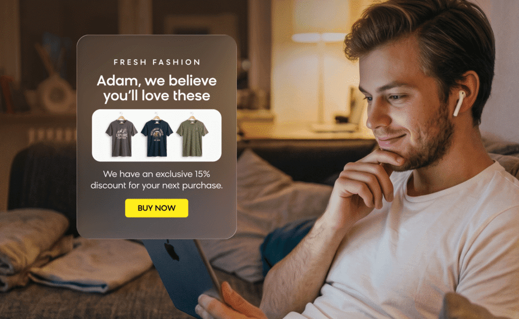 Shopper receiving a post-purchase offer email through email marketing automation