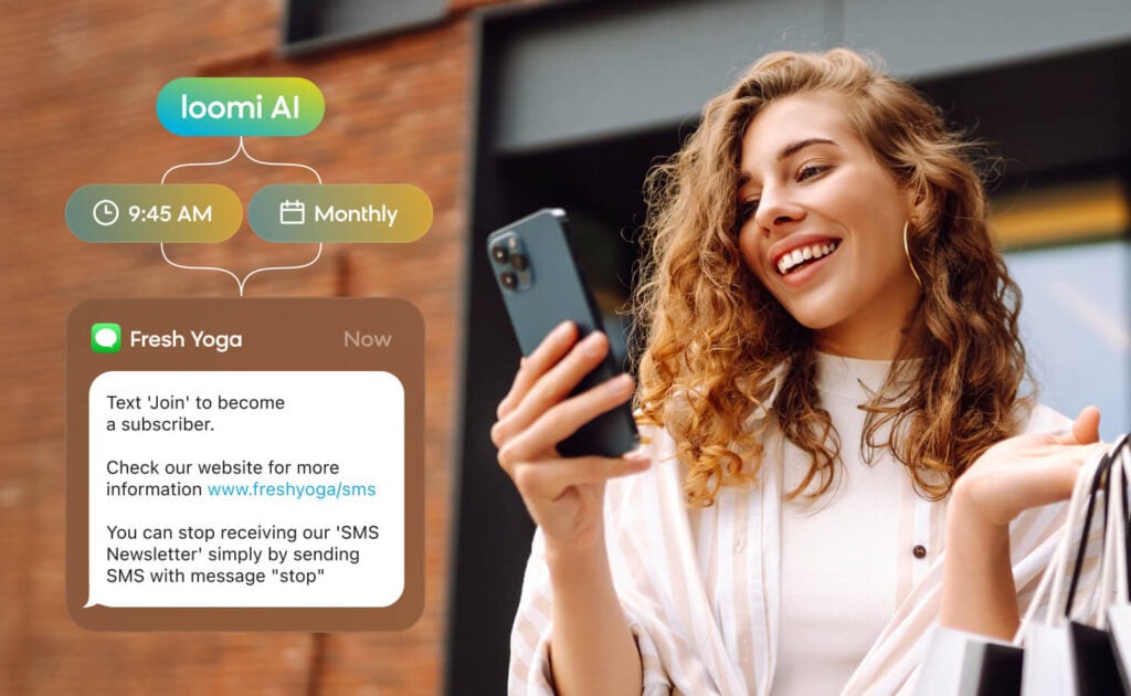 Loomi AI determining the optimal send time and frequency for an SMS campaign