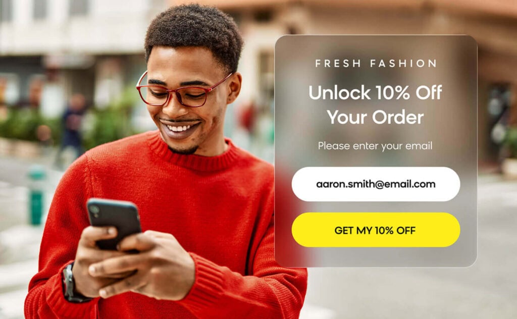 Customer receiving a weblayer offer through web personalization