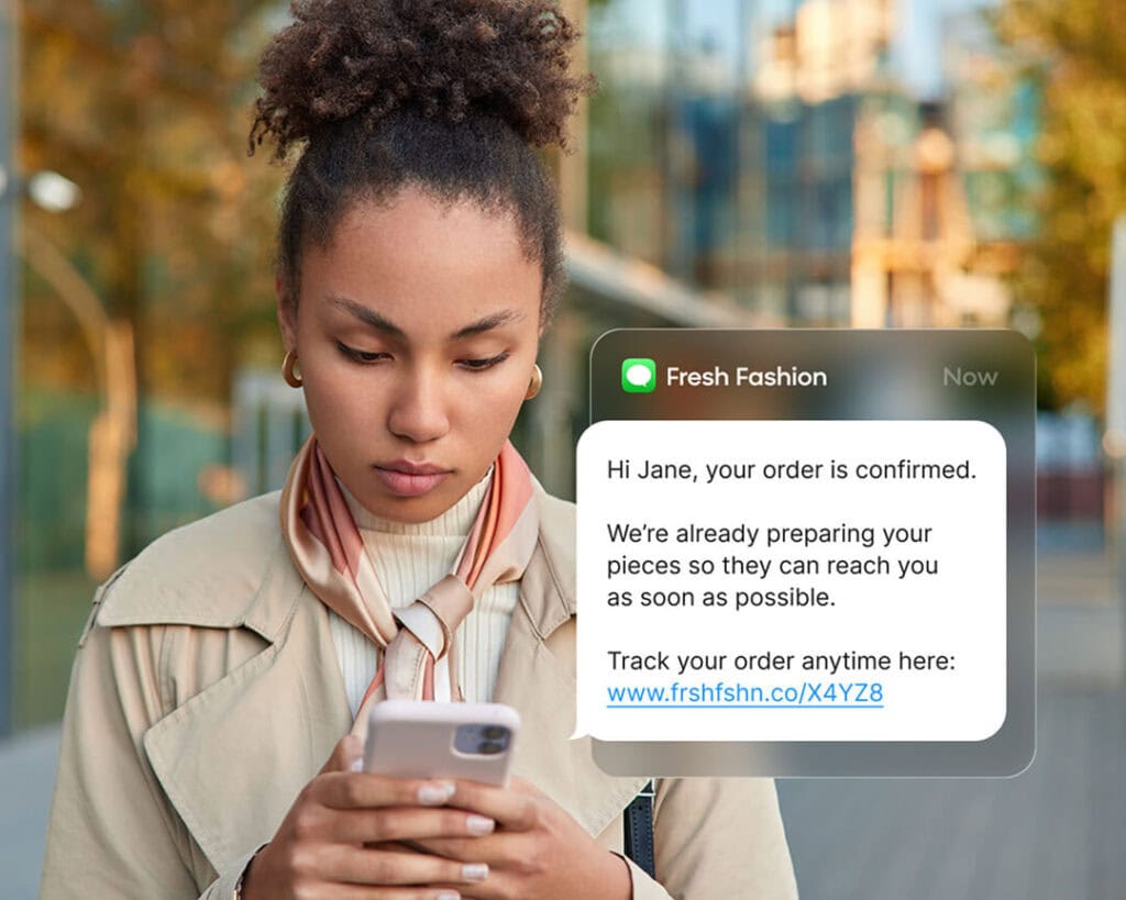Customer receiving transactional messaging that's personalized to their preferences