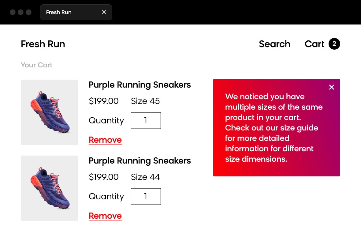 Cart Consolidation Banner