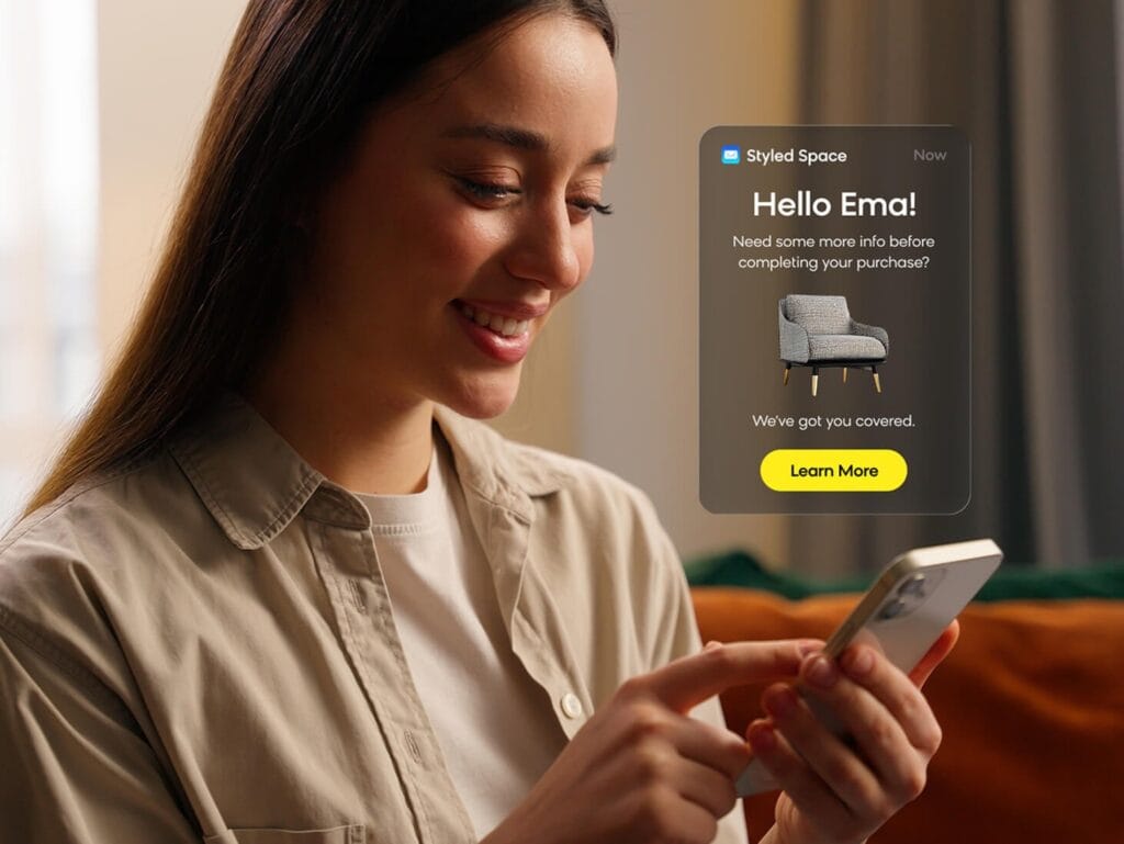Customer receiving a personalized abandoned cart email as part of a marketing automation workflow