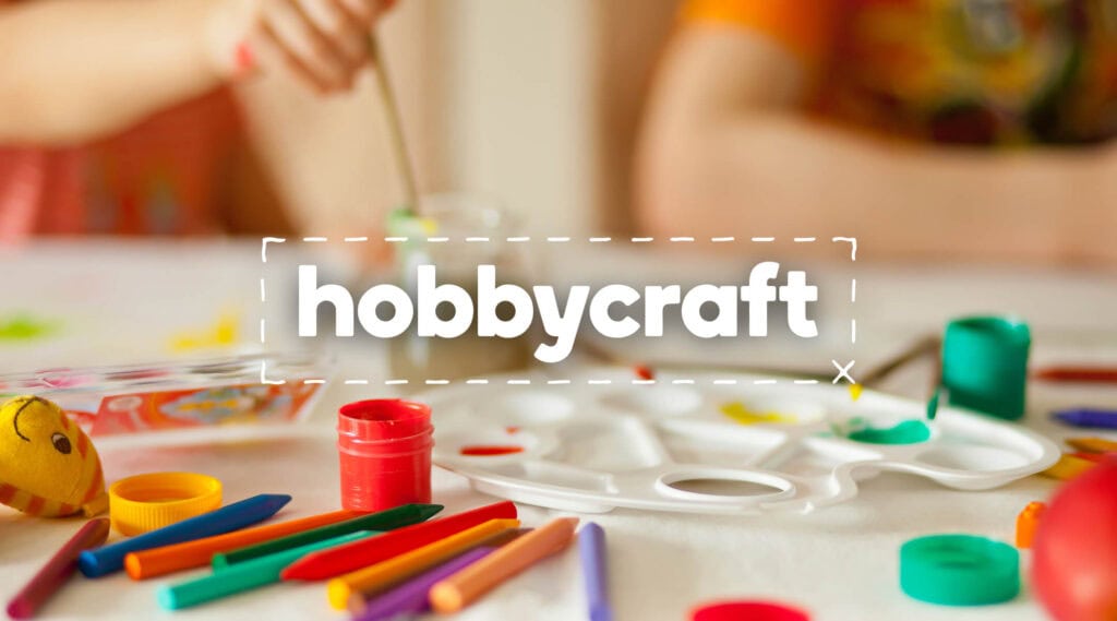 Children's Crafts With Hobbycraft Logo in the Foreground