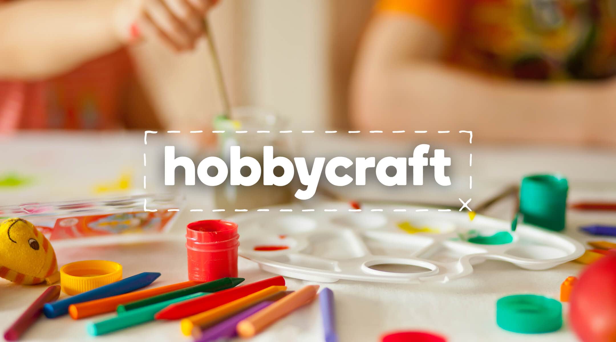 Children's Crafts With Hobbycraft Logo in the Foreground