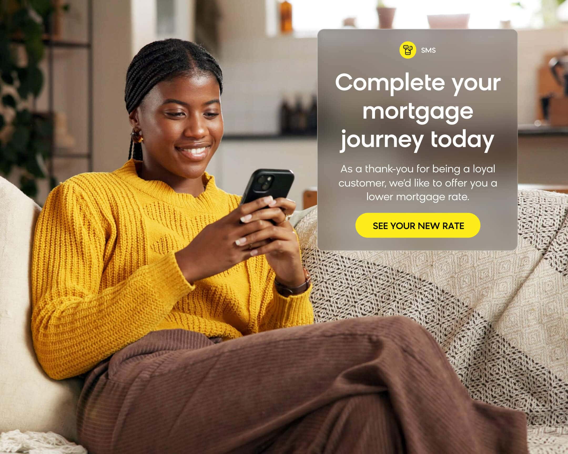 Financial services brand sending personalized message to drive customer loyalty