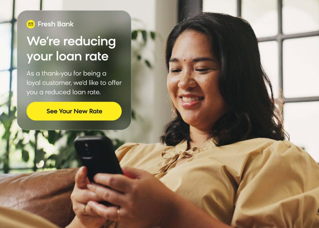 Financial services customer receiving a lower loan rate due to being a loyal customer