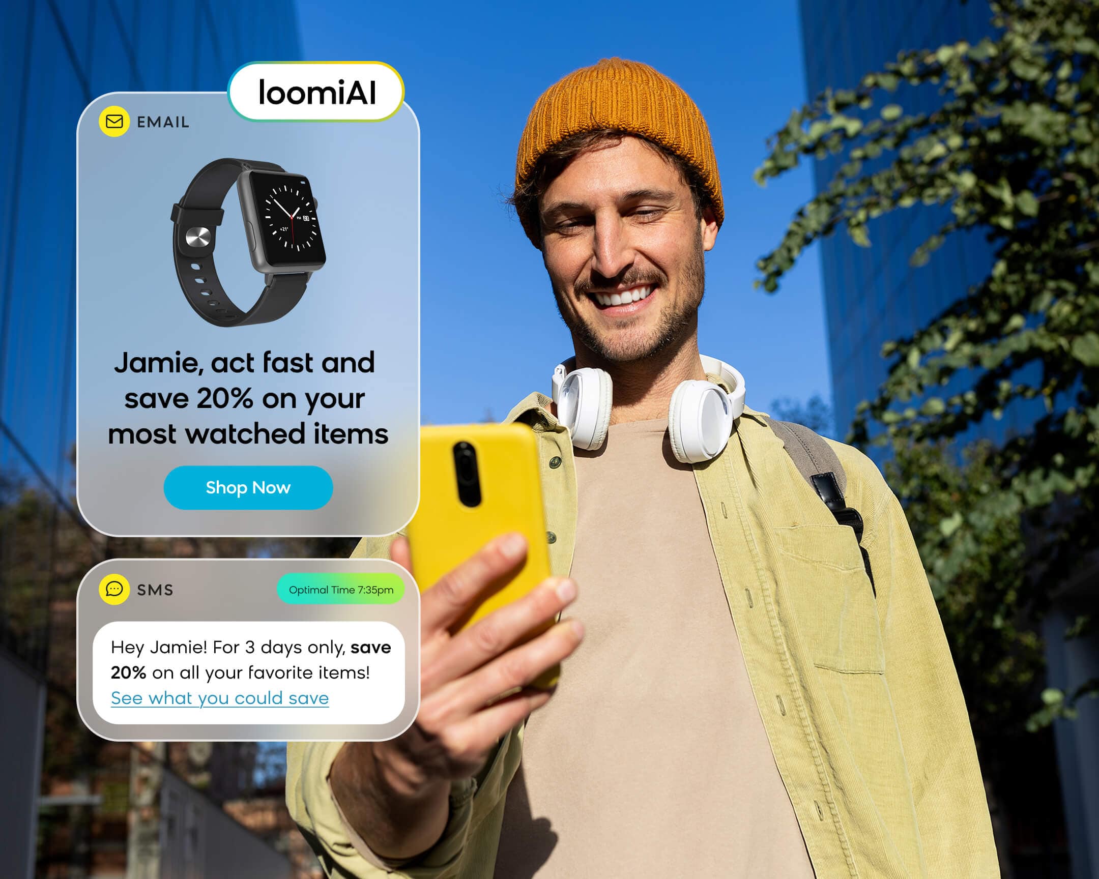 Brand delivering personalized campaigns thanks to Loomi AI for Shopify