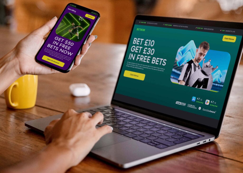 iGaming player looking at two different operator sites