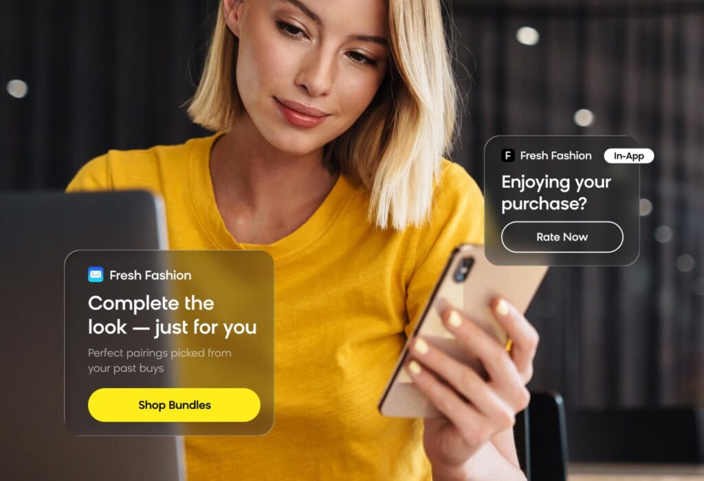 Customer receiving personalized marketing across different channels