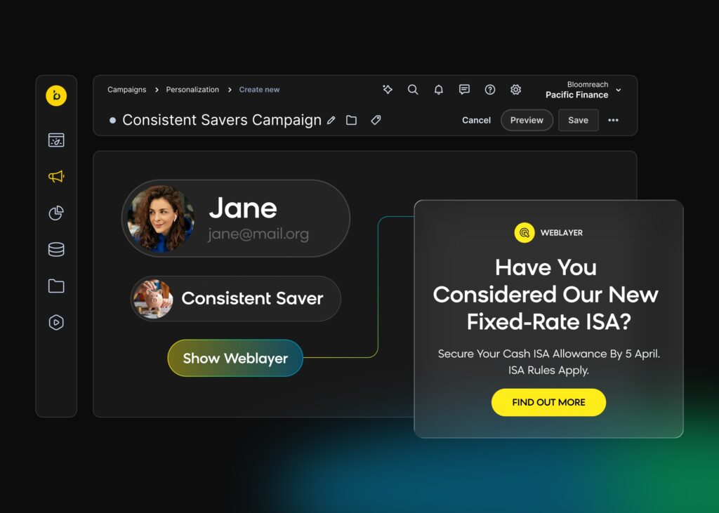 UK financial brand using targeted support to personalize around a fixed-rate ISA