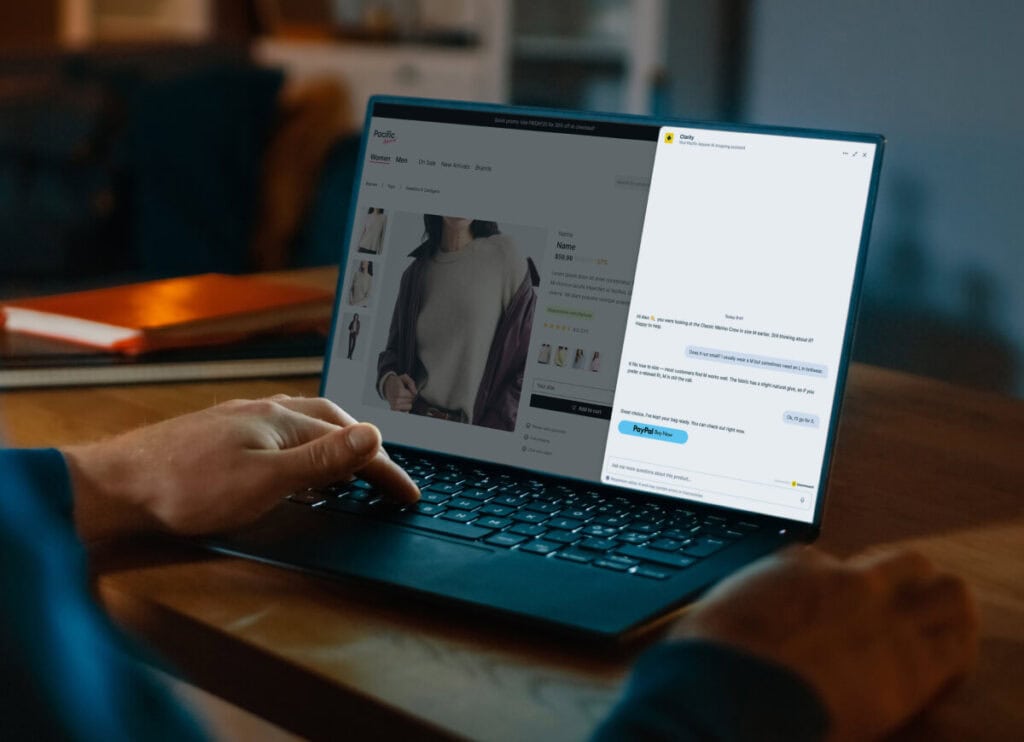 Loomi, Bloomreach's AI shopping assistant, engaging a shopper directly on a PDP page