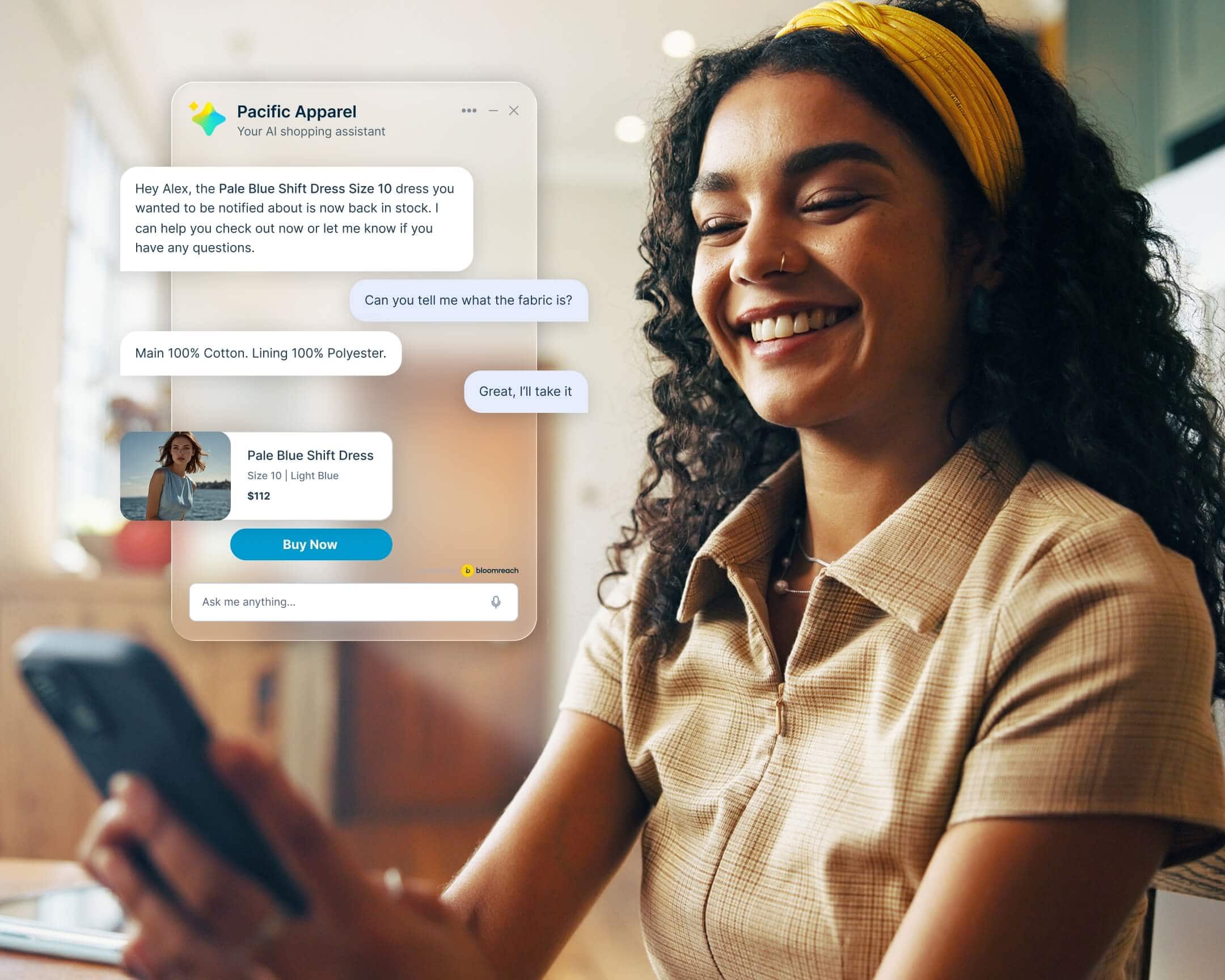Shopper interacting with one of the best ecommerce chatbots