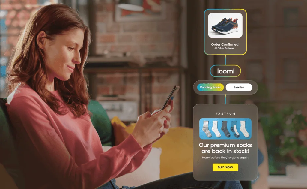 Shopper automatically receiving the best recommendations based on actions, a feature found in the best customer engagement platforms